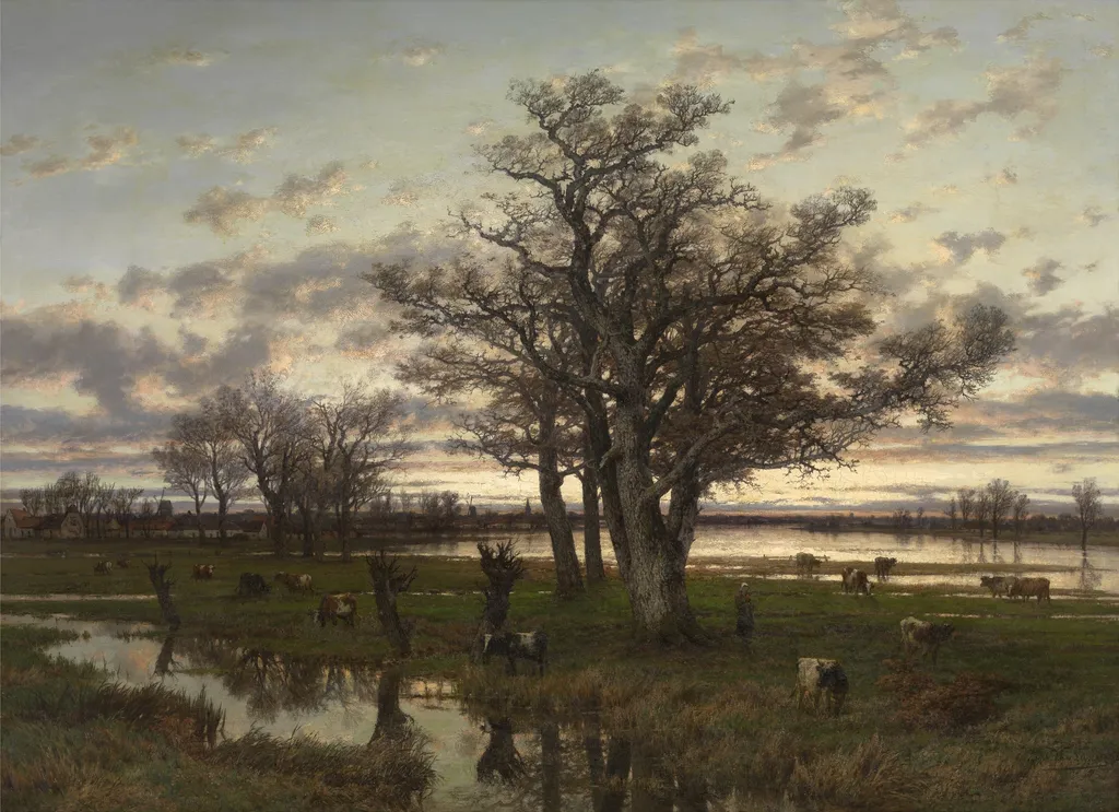Autumn, by Joseph Van Luppen, oil, 1873