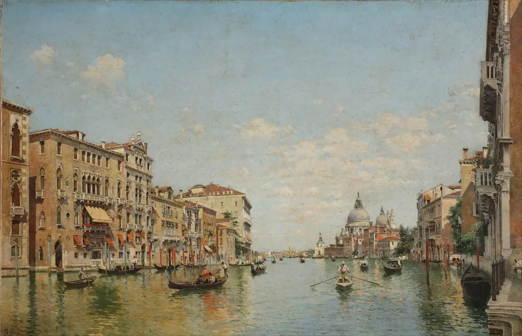 View of the Grand Canal of Venice, by Federico del Campo, oil, 1913