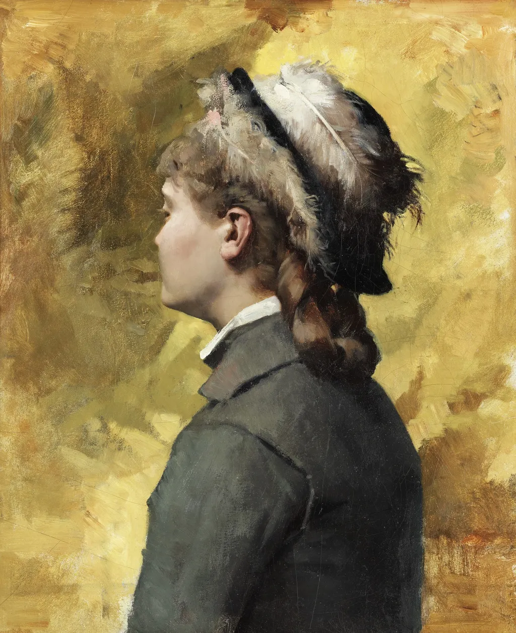 Young Woman in Grey, by Albert Edelfelt, oil, 1890