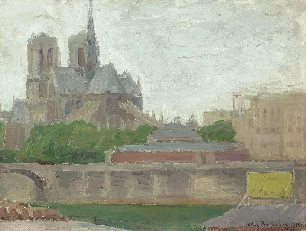 Notre Dame de Paris, by Apollinary Vasnetsov, oil, 1900