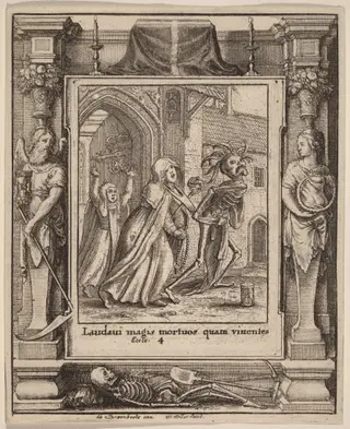 Abbess, by Wenceslaus Hollar, ink, 1651
