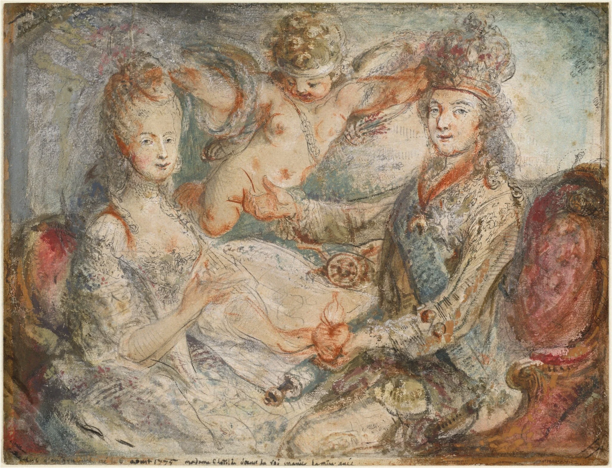 Louis XVI and Marie-Antoinette Crowned by Love, detail