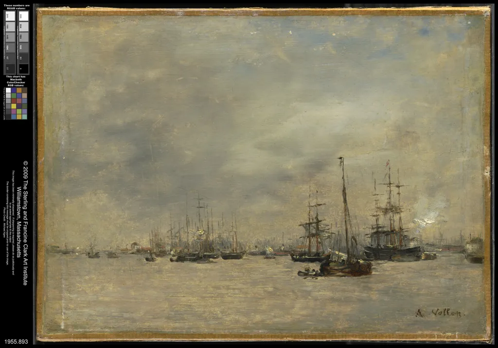 Harbor Scene, by Antoine Vollon, unspecified, 1871