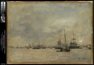 Harbor Scene, by Antoine Vollon, unspecified, 1871
