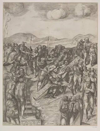Martyrdom of St. Peter, by Michele Greco Lucchese, 1550