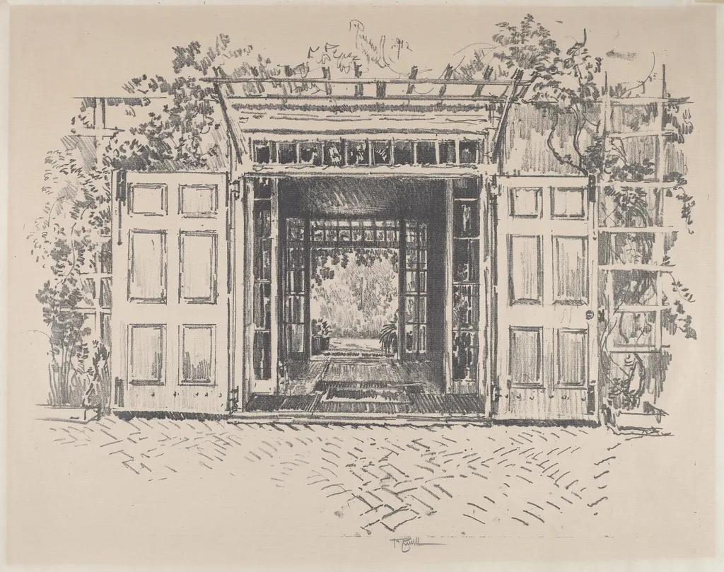 Doorway, Wyck, by Joseph Pennell, ink, 1912