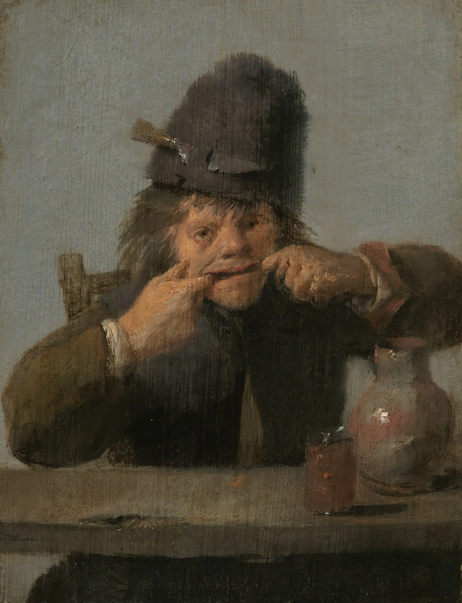 Youth Making a Face, detail