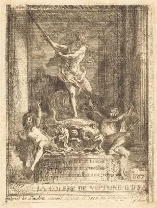 La Colère de Neptune (The Wrath of Neptune), by Gabriel de Saint-Aubin, ink, 1767