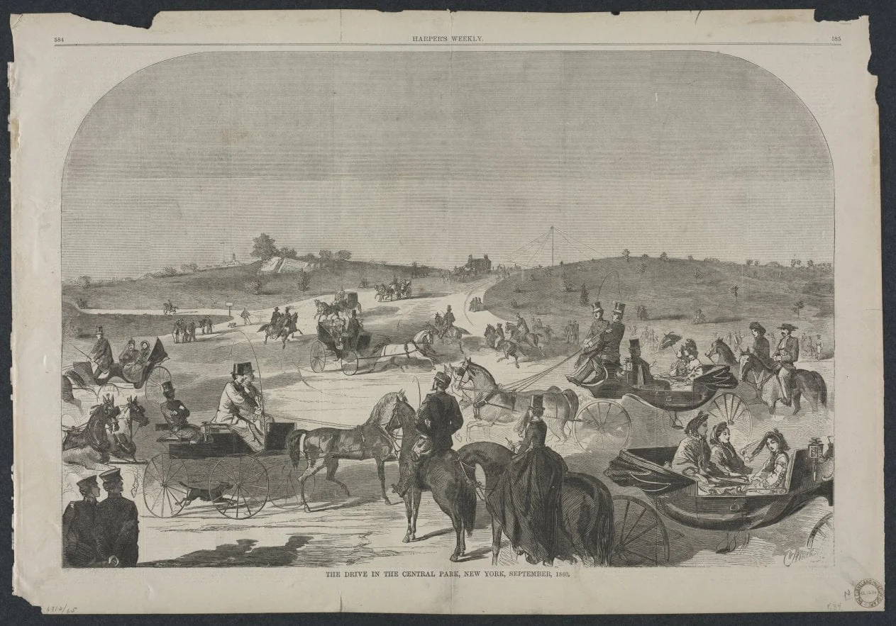 The Drive in Central Park, New York, September, 1860, detail