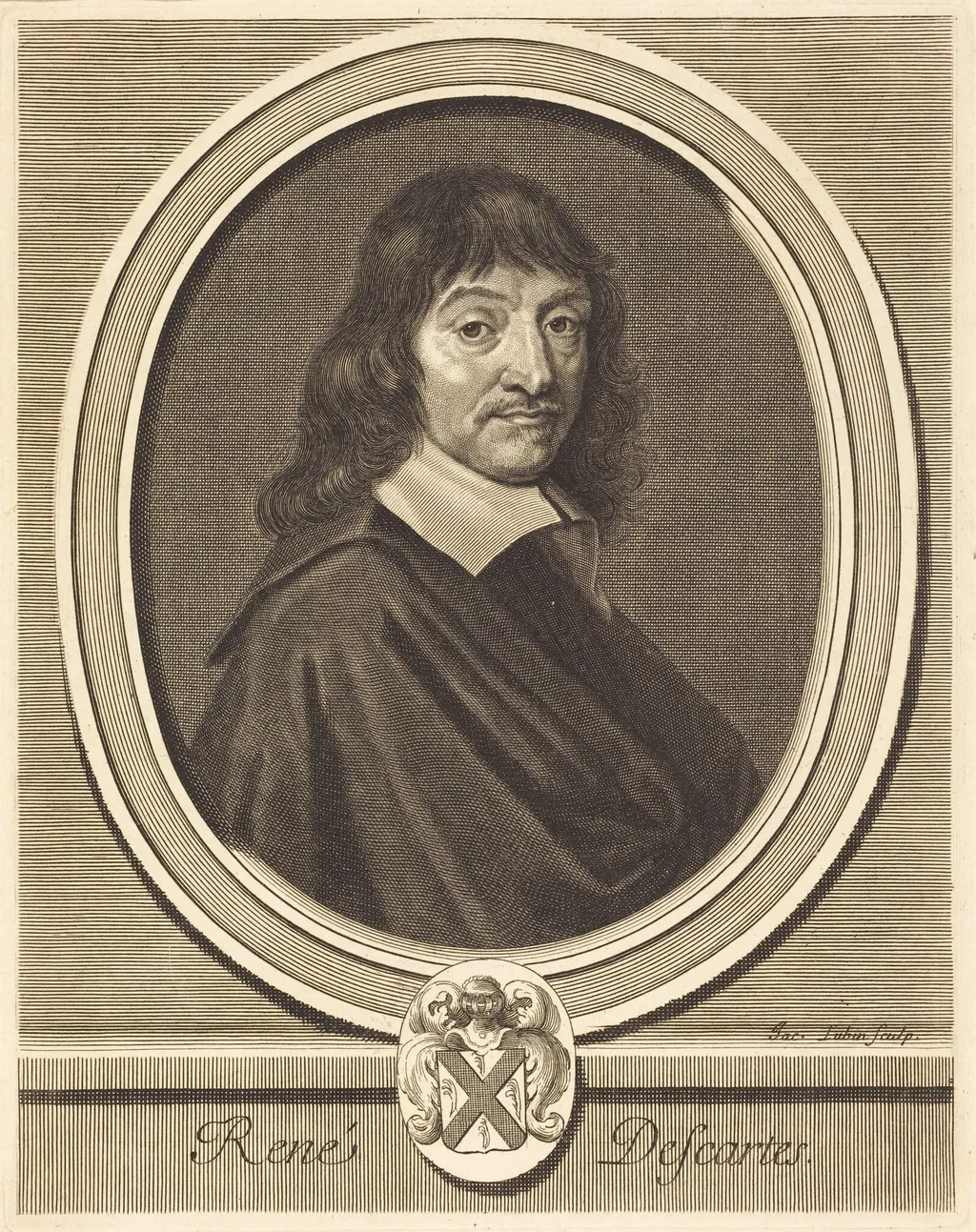 René Descartes, by Jacques Lubin, ink, 1681