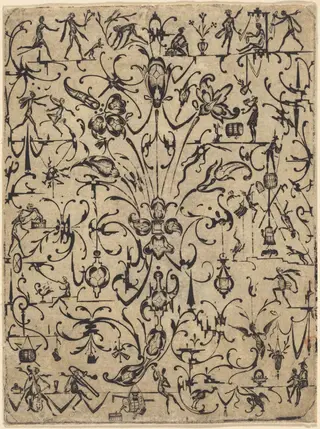 Ornament, by Master B.H.M., ink, 1540