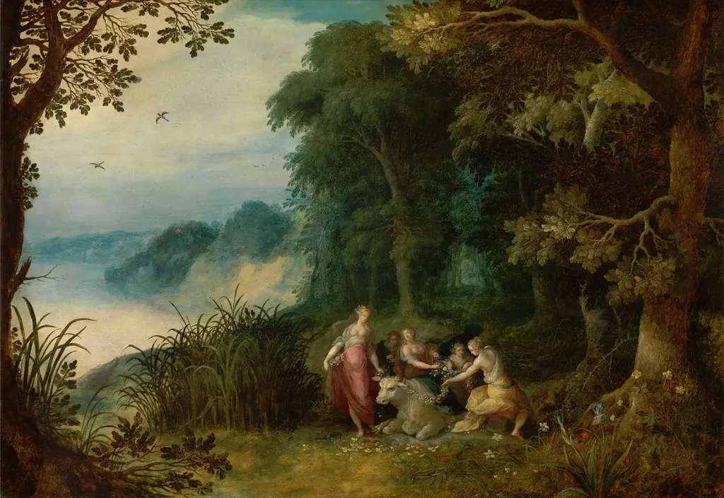 The rape of Europa, by Abraham Govaerts, oil, 1621