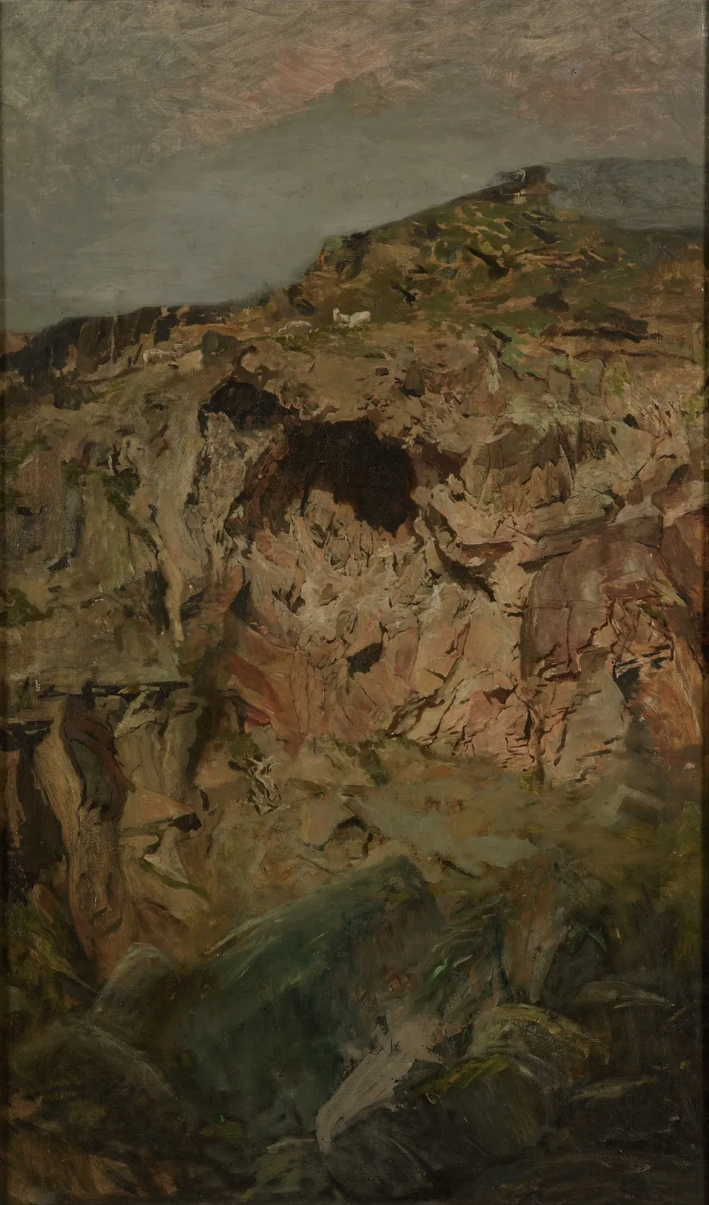 Rock study, Sumner, by Petrus Van der Velden, oil, 1896