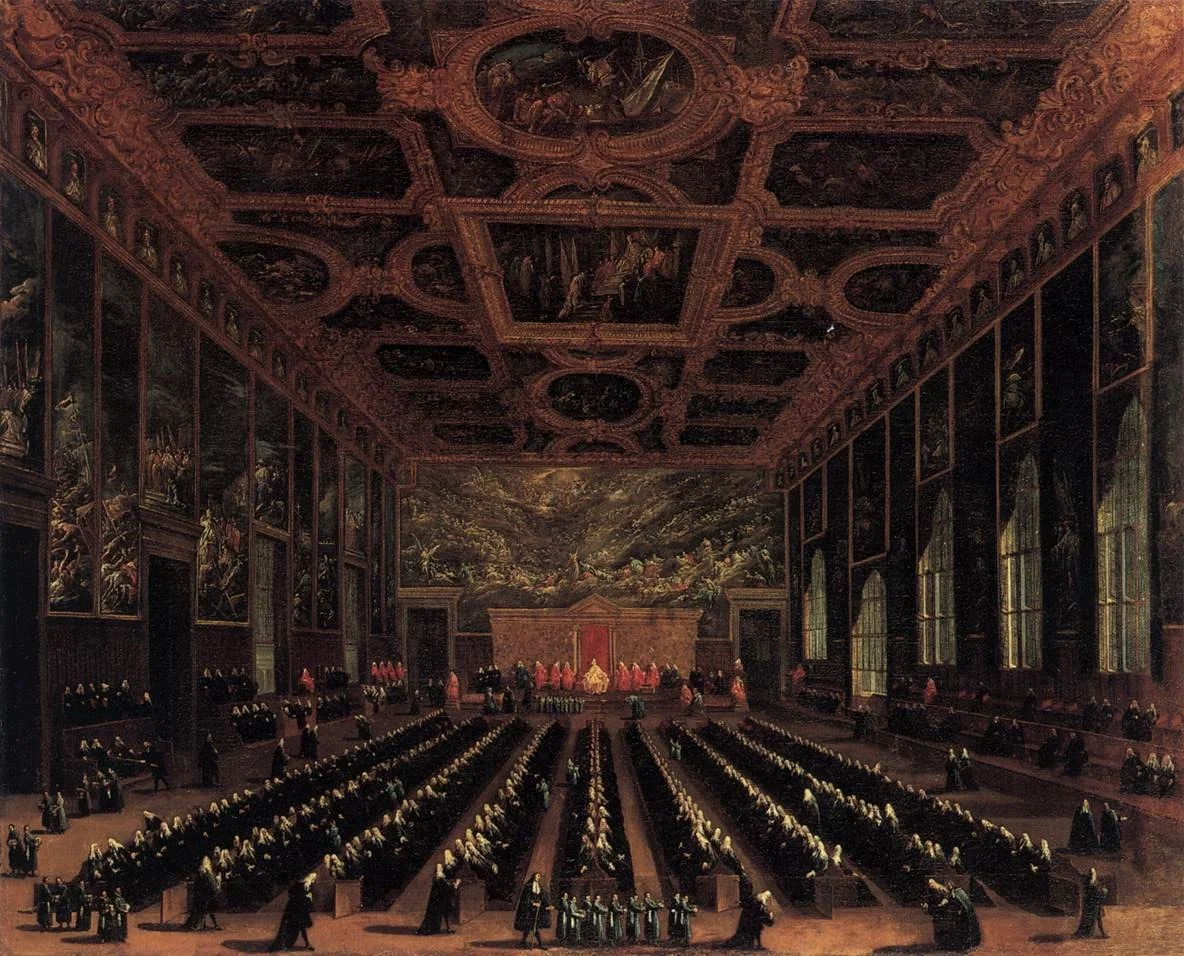 Die Sala del Maggior Consiglio im Dogenpalast, detail
