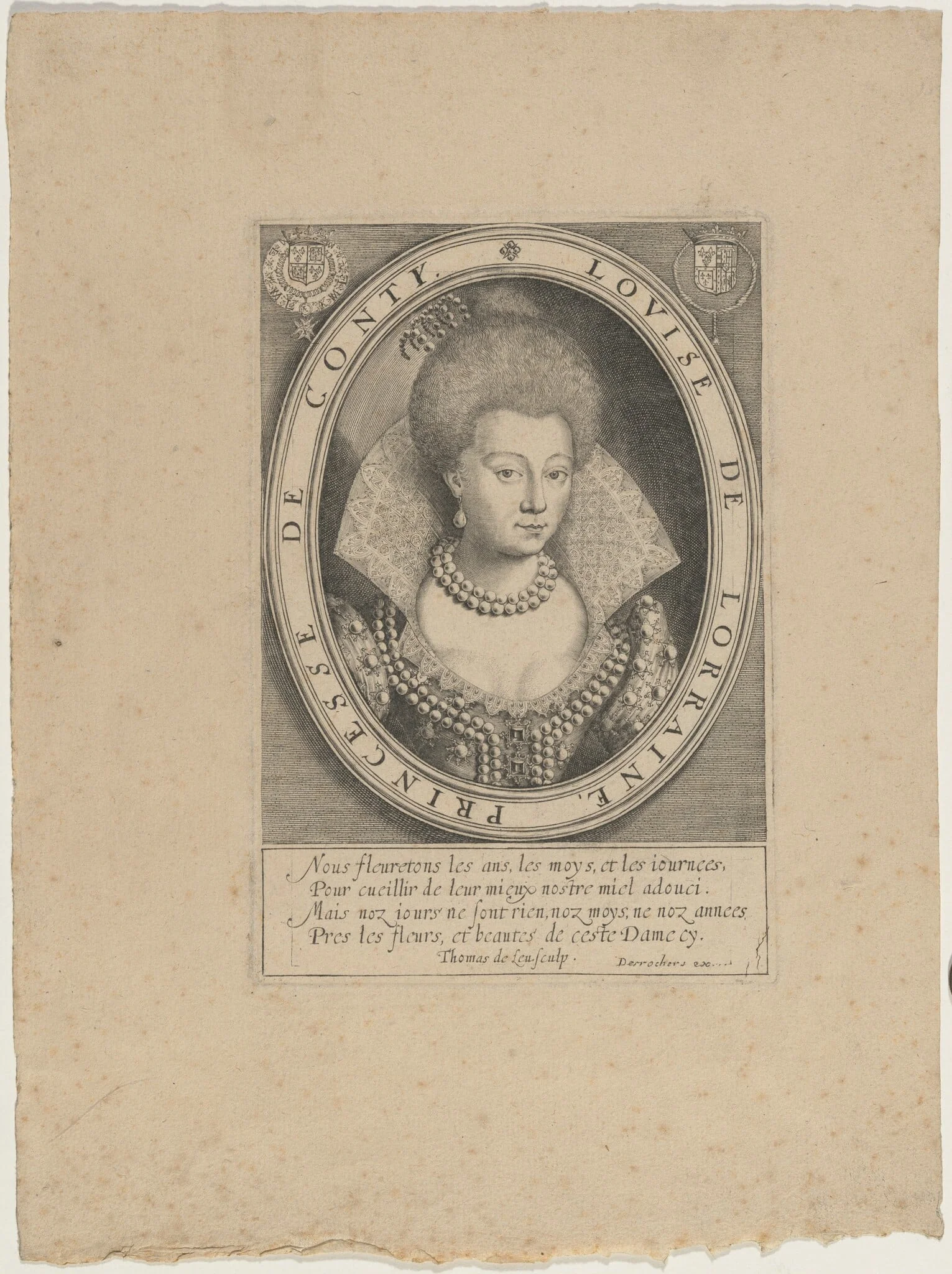Louise Marguerite de Lorraine, Second Wife ofFrancois, Prince of Conti, detail