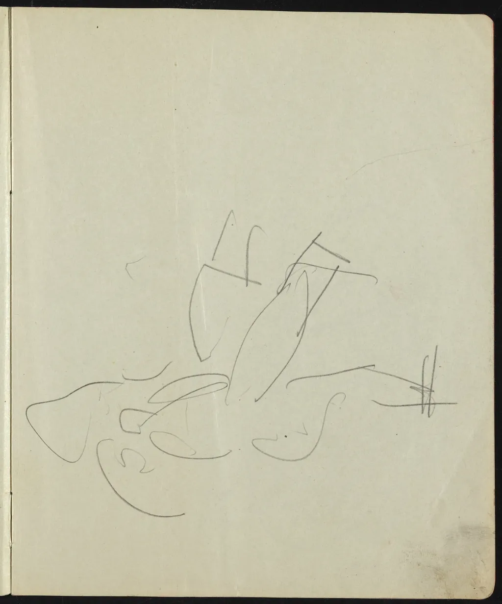 Dancers and Performers (Page from a Sketchbook), by Ernst Ludwig Kirchner, graphite, 1911