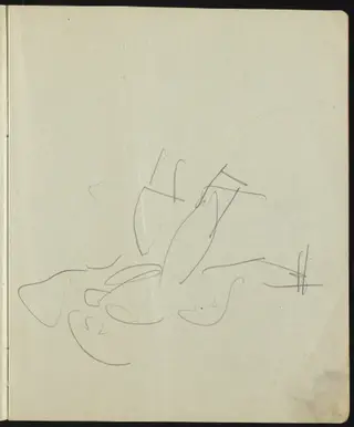 Dancers and Performers (Page from a Sketchbook), by Ernst Ludwig Kirchner, graphite, 1911