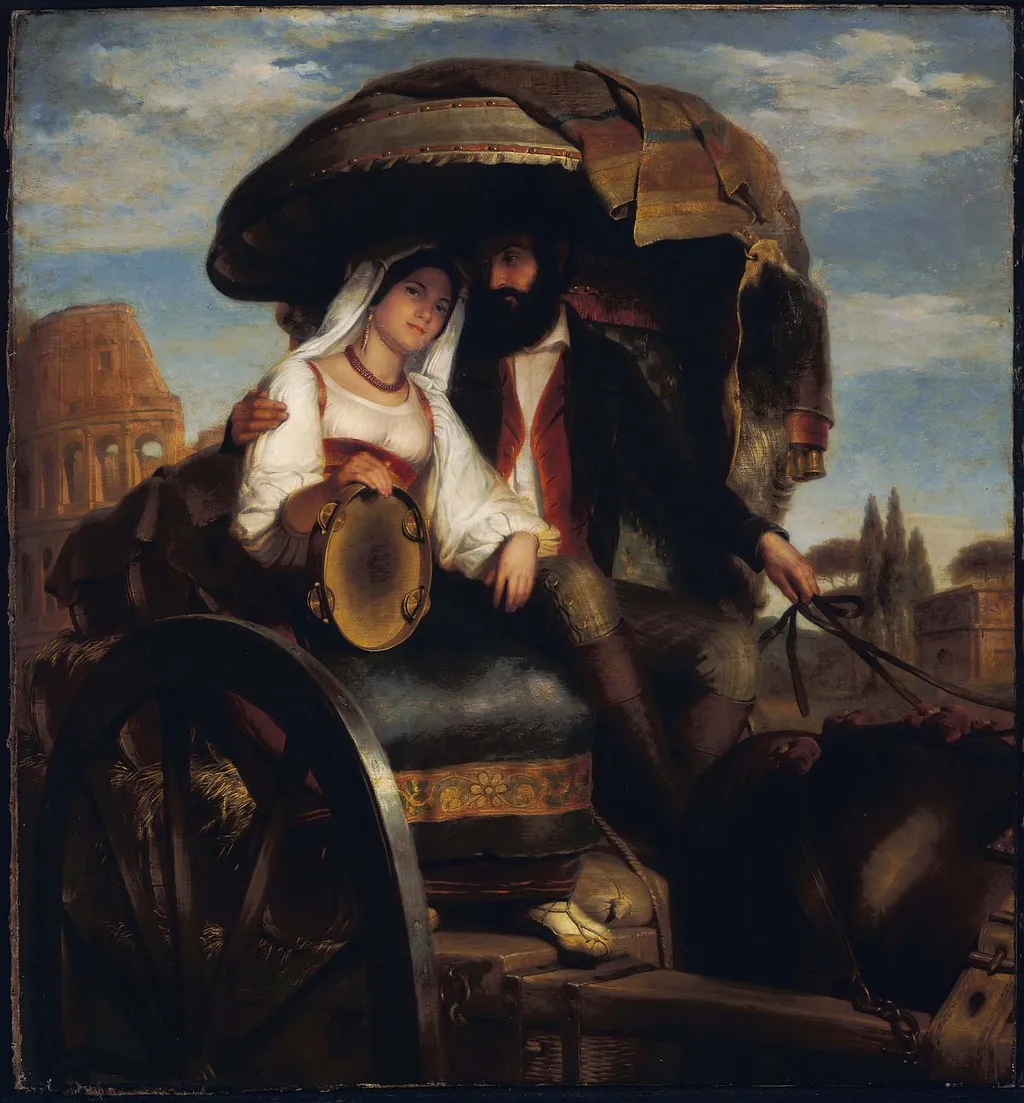 Roman Wine Cart, by George Henry Hall, oil, 1851
