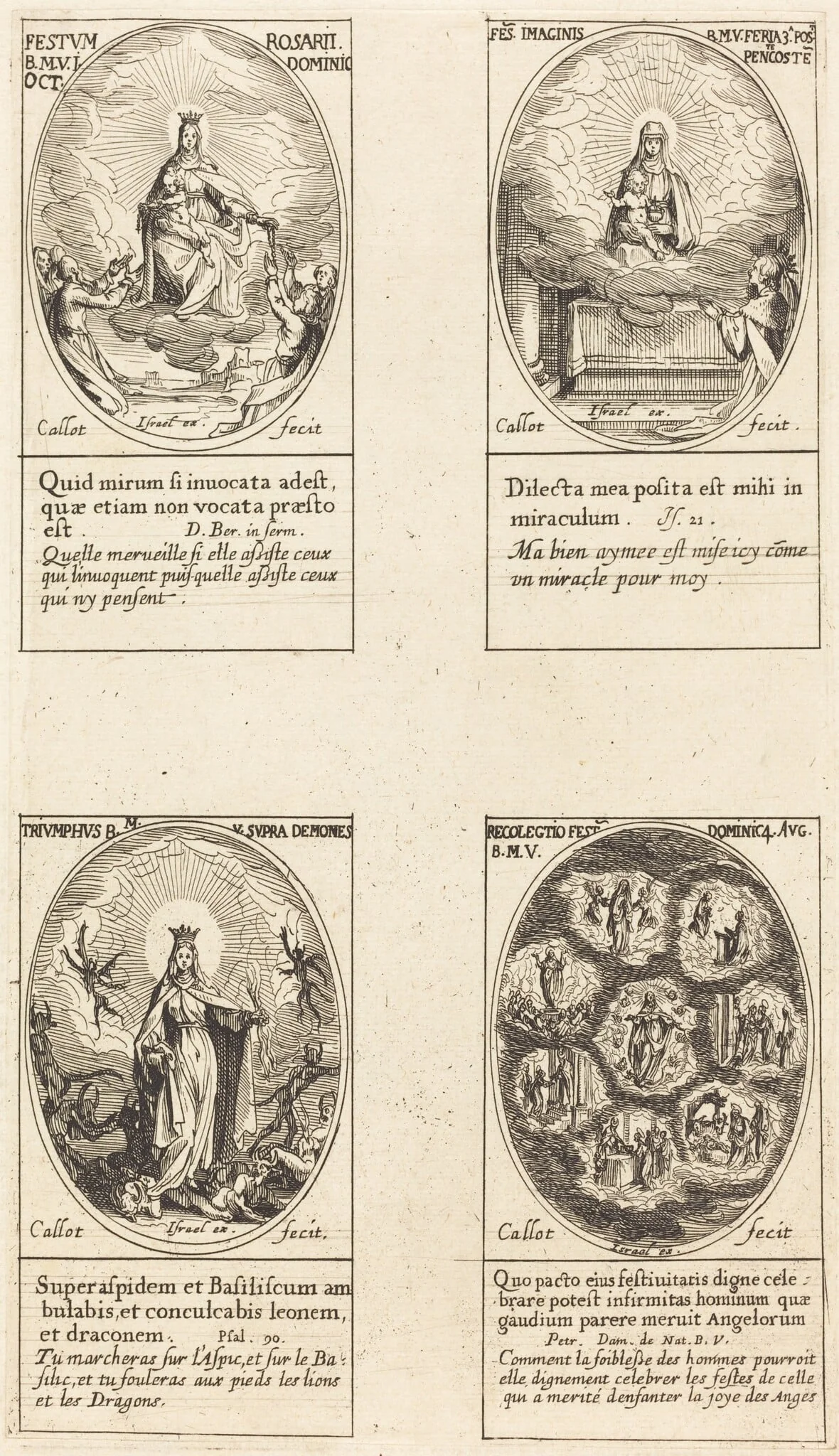 Our Lady of the Rosary; Virgin and Child Appearing in a Cloud; Triumphant Virgin; Collection of the Feasts Dedicated to the Life of the Virgin, detail