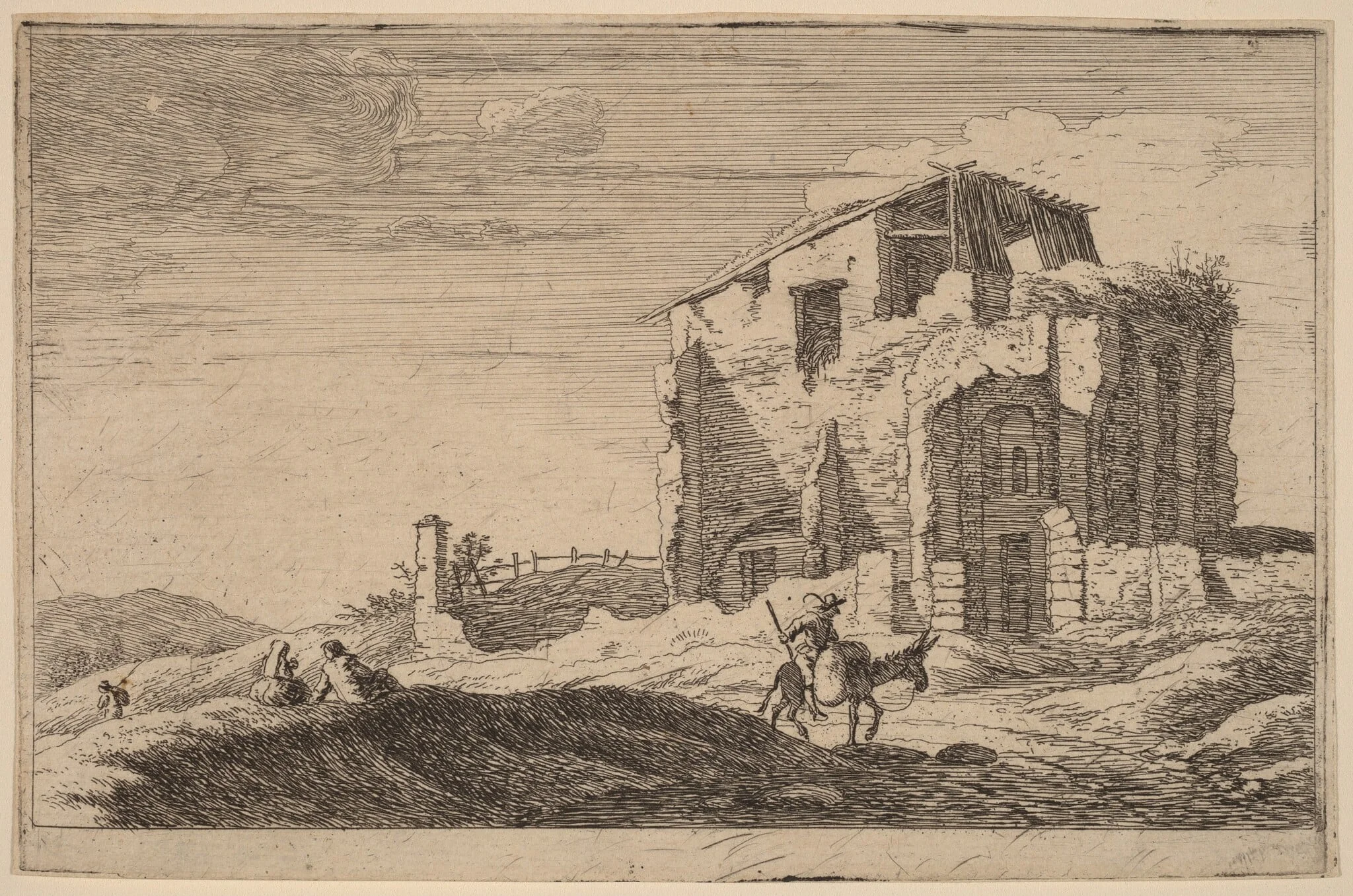 View of a Ruined Building, detail