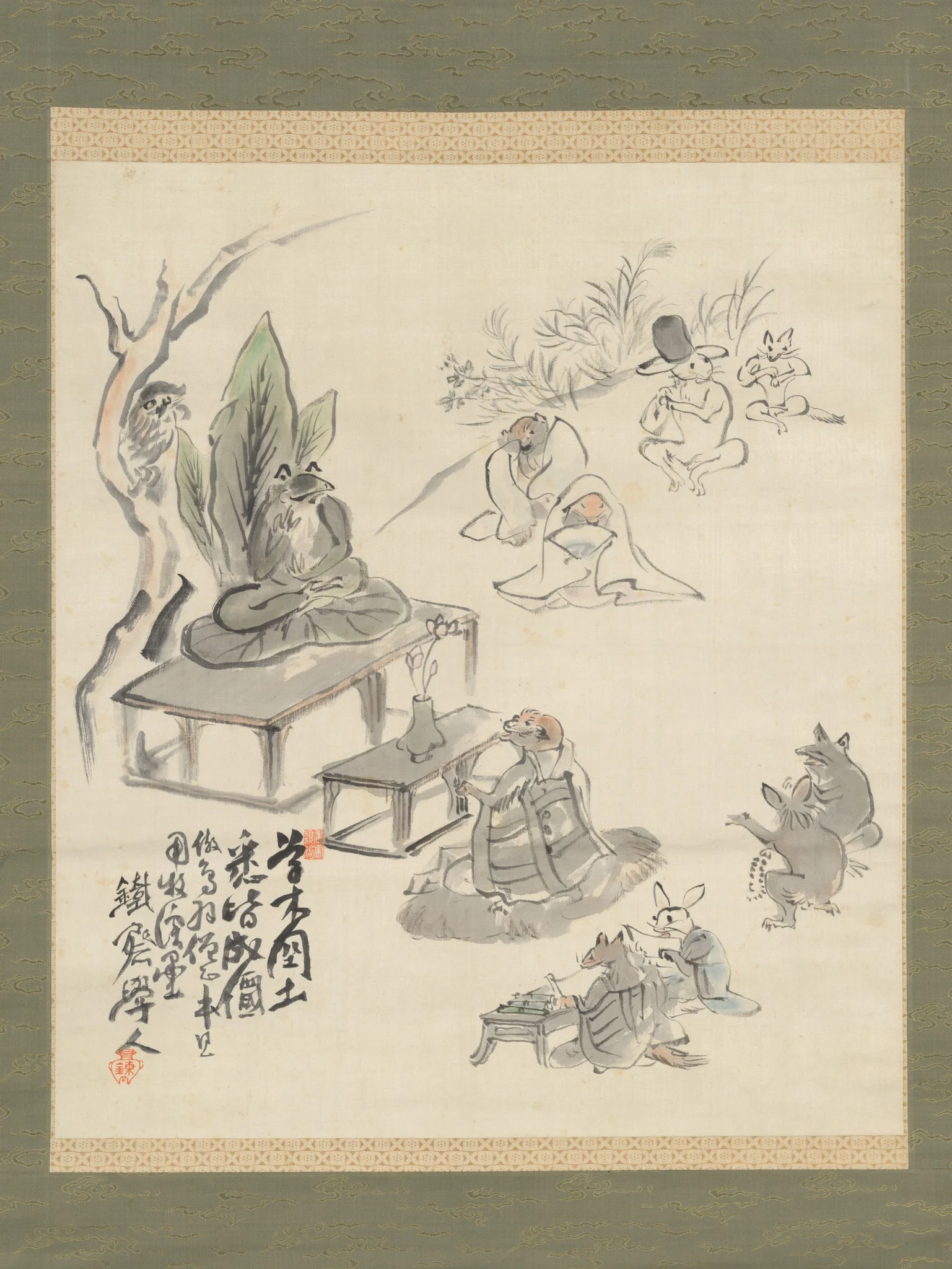 Scene Inspired by the Scrolls of Frolicking Animals and Humans, detail