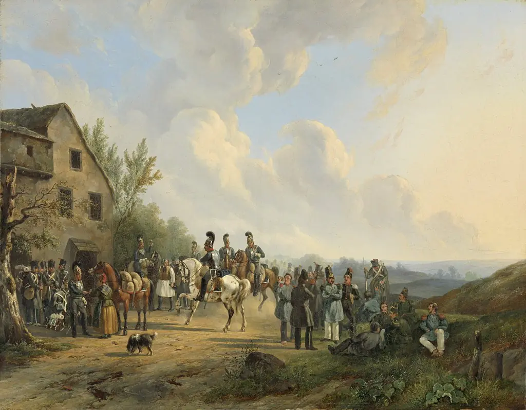 Scene from the Ten Days' Campaign against the Belgian Revolt, August 1831, by Wouterus Verschuur, oil, 1831