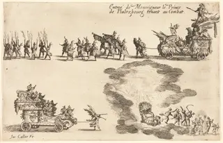 Entry of the Prince of Pfaltzbourg, by Jacques Callot, ink, 1627