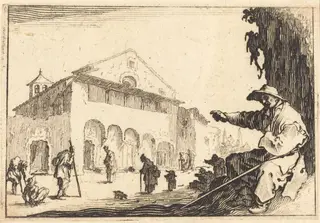 Almshouse, by Jacques Callot, ink, 1617