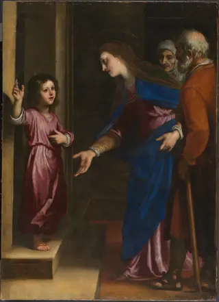 Jesús niño en la puerta del Templo, by Claudio Coello, oil, 1660