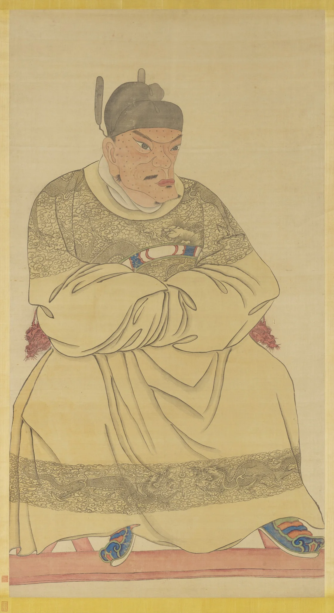 明太祖坐像（三） 軸, detail