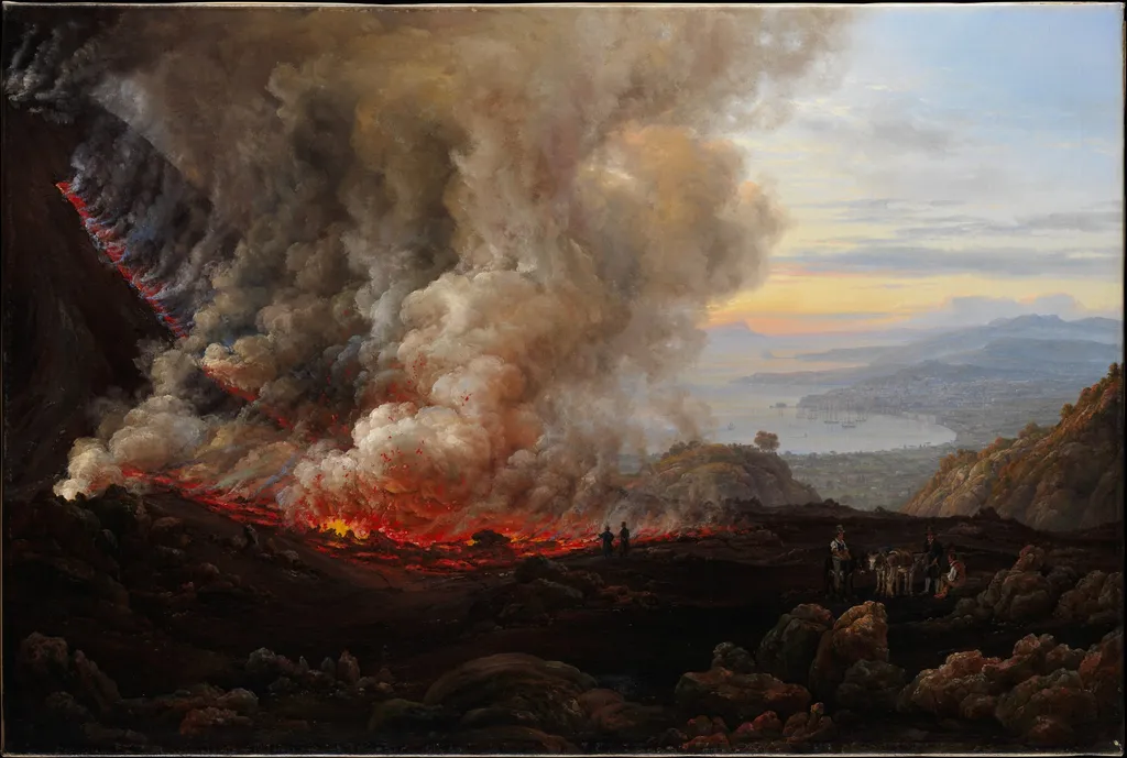 An Eruption of Vesuvius, by Johan Christian Dahl, oil, 1824