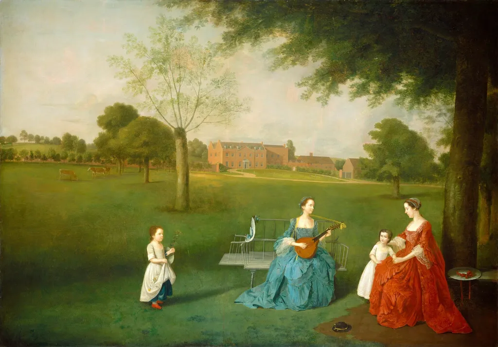 Members of the Maynard Family in the Park at Waltons, by Arthur Devis, oil, 1758