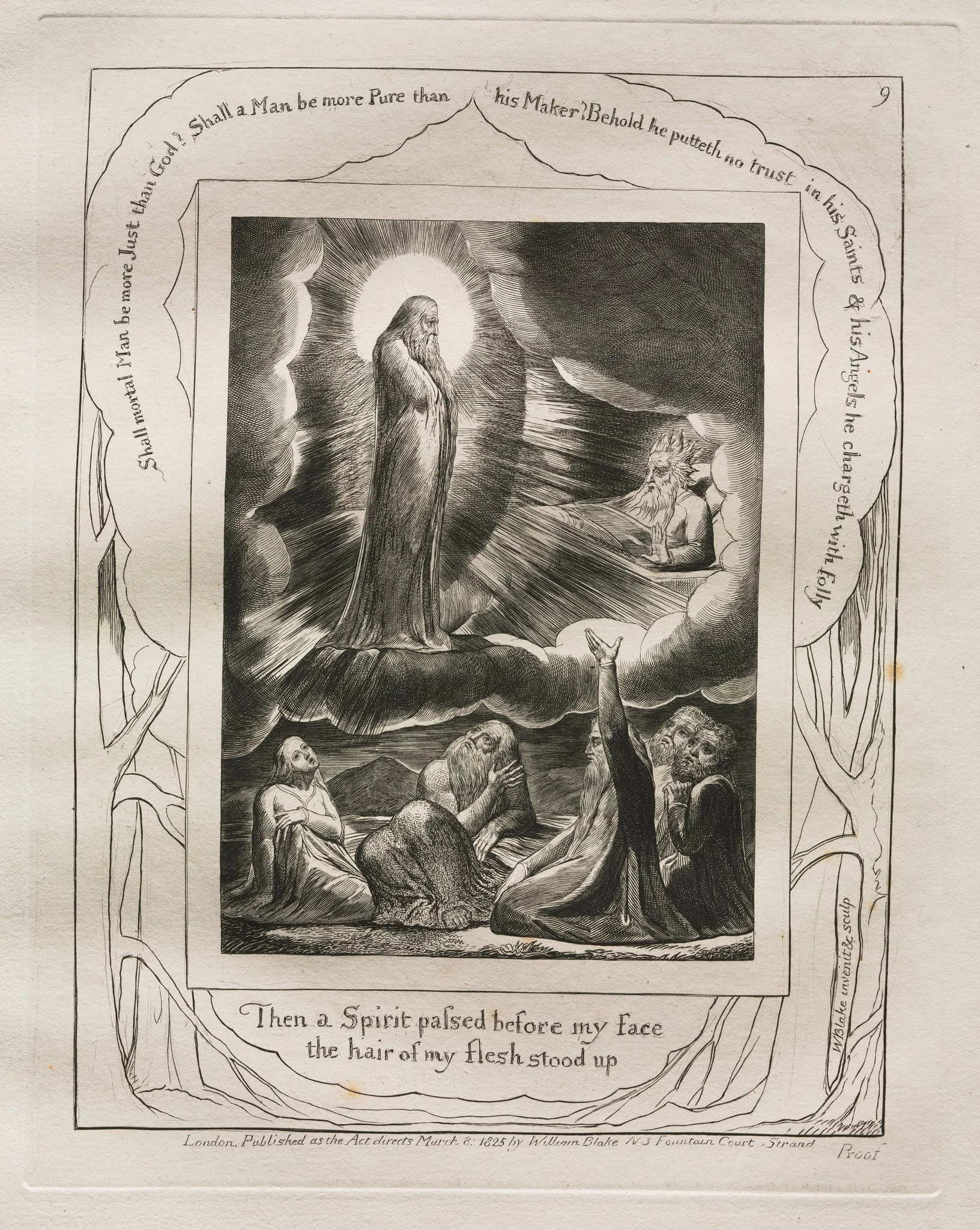 The Book of Job: Pl. 9, Then a Spirit passed before my face, detail