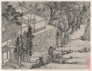 The Enlightened Stone Retreat, from Twelve Views of Tiger Hill, Suzhou, by Shen Zhou, unspecified, 1500