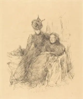 Mother and Daughter, by James McNeill Whistler, ink, 1897