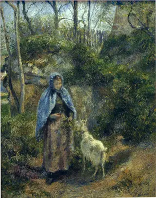 The Goat Girl, by Camille Pissarro, unspecified, 1891