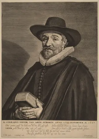 Conrad Vietor van Aken, by Jonas Suyderhoff, ink, 1657