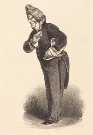 Amiral Verhuel, by Honoré Daumier, ink, 1835