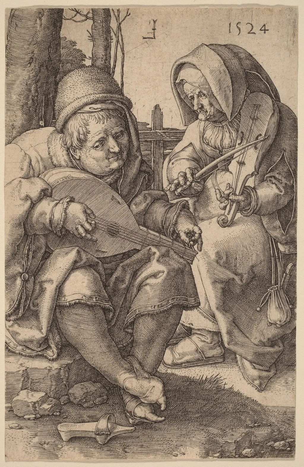 The Musicians, by Lucas van Leyden, ink, 1524