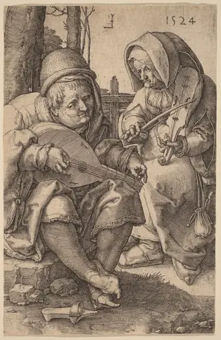 The Musicians, by Lucas van Leyden, ink, 1524