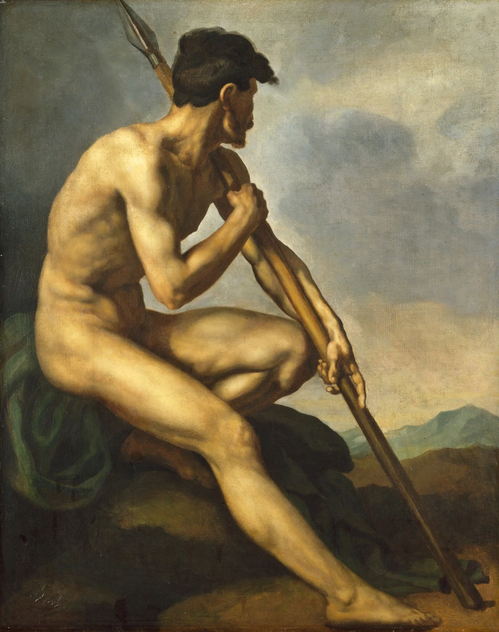 Nude Warrior with a Spear, detail