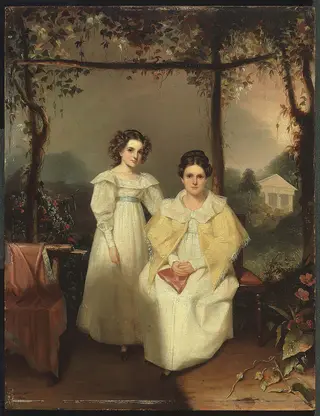 Margaret Oliver Colt and Mary Devereux Colt in the Gardens at "Green Mount," Baltimore, by William James Hubard, unspecified, 1844