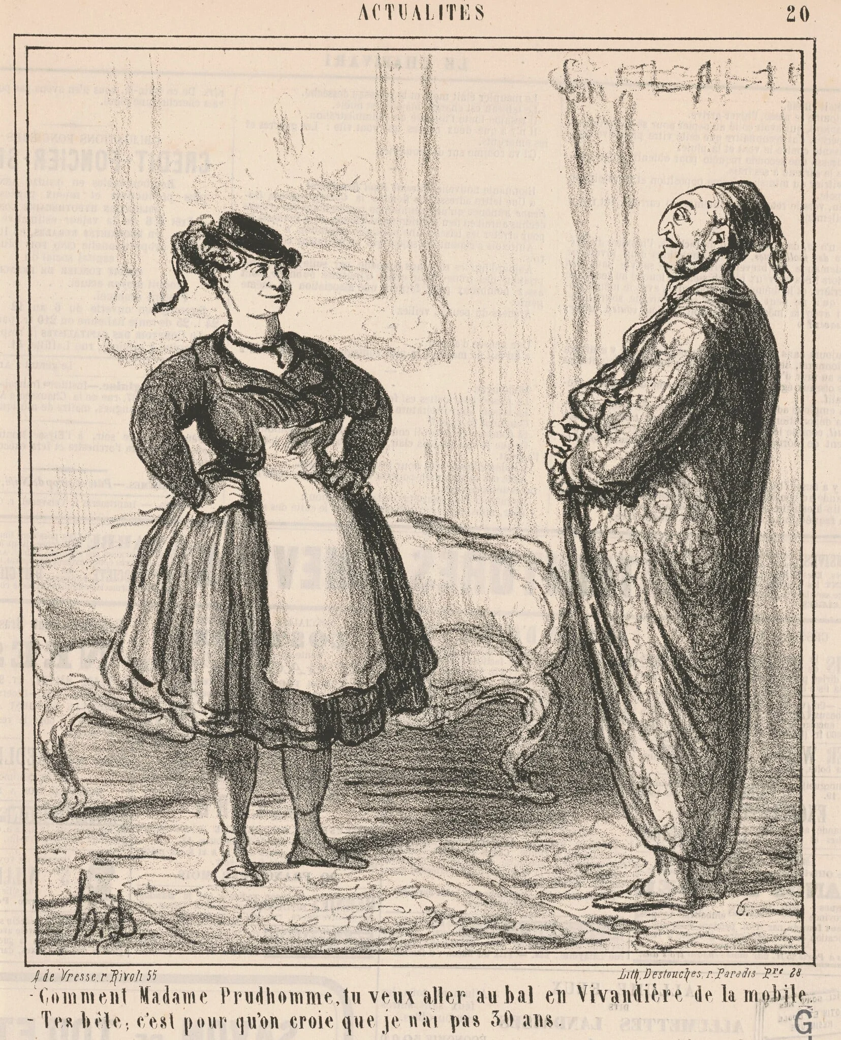 Comment Madame Prudhomme ... En vivandière ..., detail