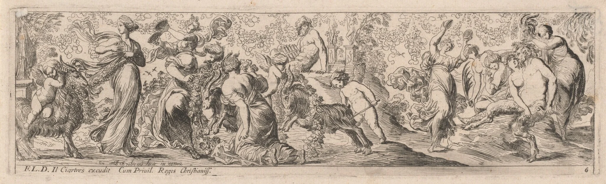 Putto Herding Goats through Garlands, detail