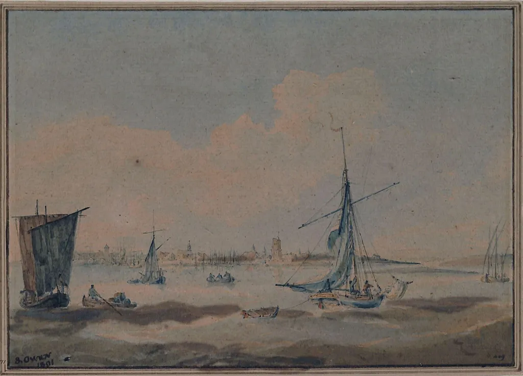 On the Thames, by Samuel Owen, watercolor, 1801