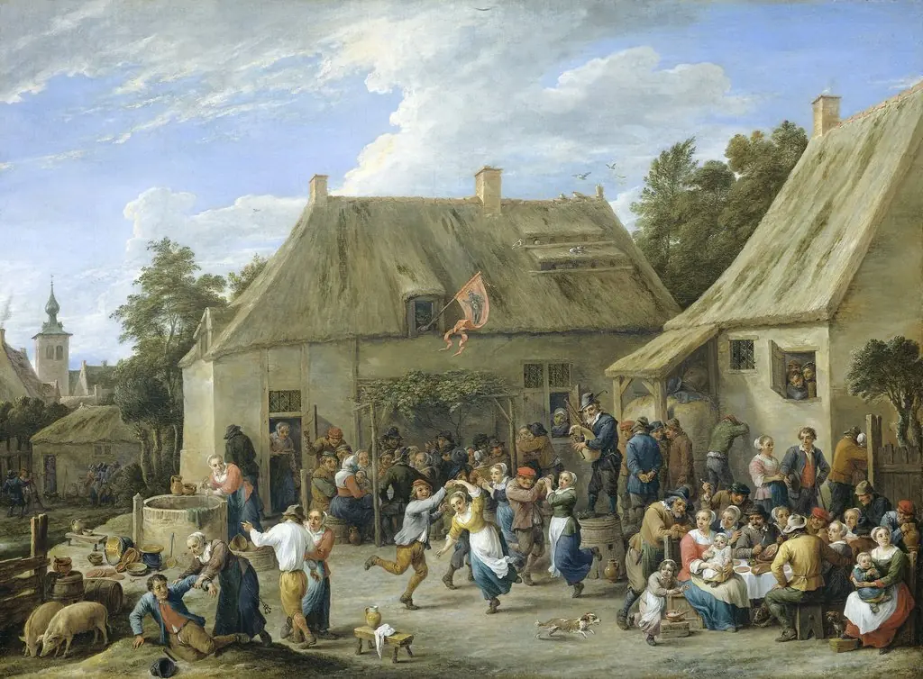 Peasant Kermis, by David Teniers the Younger, oil, 1665
