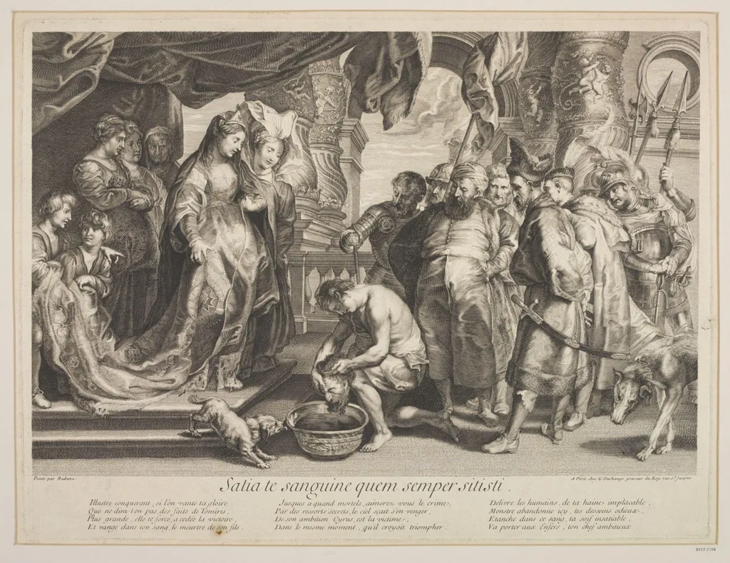 Tomyris with the head of Cyrus, by Gaspar du Change, 1650