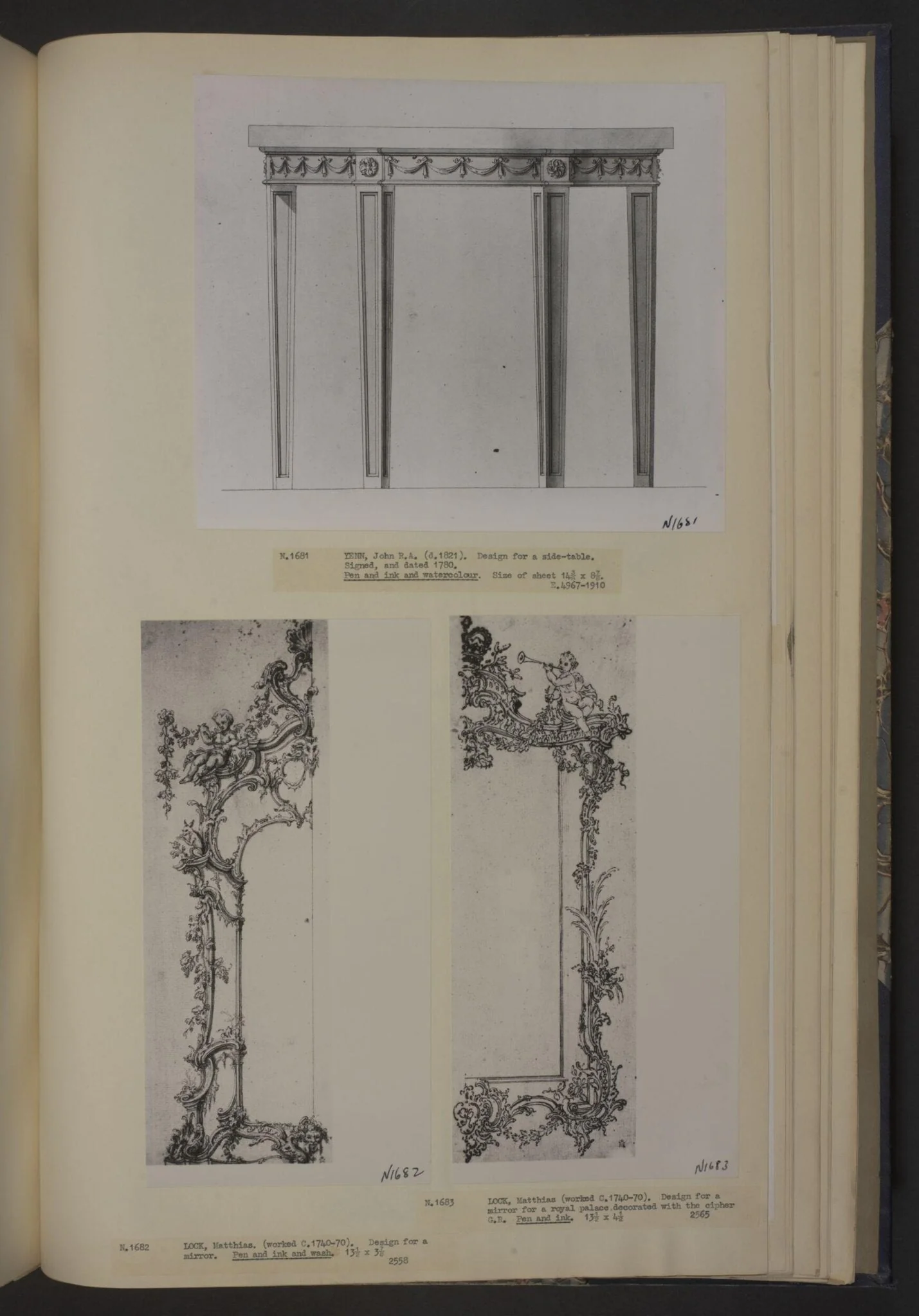 Design for a side table, detail