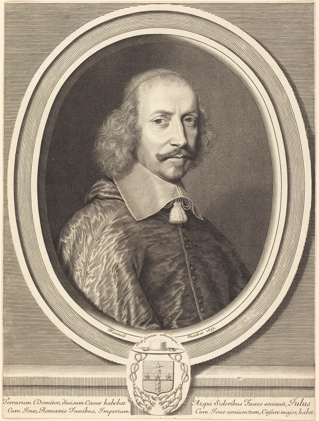 Cardinal Jules Mazarin, by Robert Nanteuil, ink, 1655