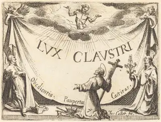Frontispiece for "The Light of the Cloister", by Jacques Callot, ink, 1628